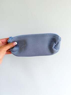 Dagne Dover Mesh Zip Closure Travel Organizer Cosmetic Pouch Blue